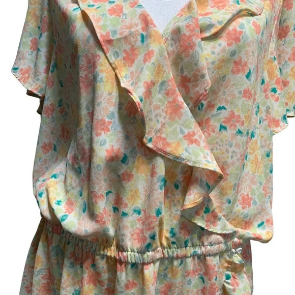 LAUREN Conrad women's size XXL yellow flowy floral dress - Picture 3 of 5